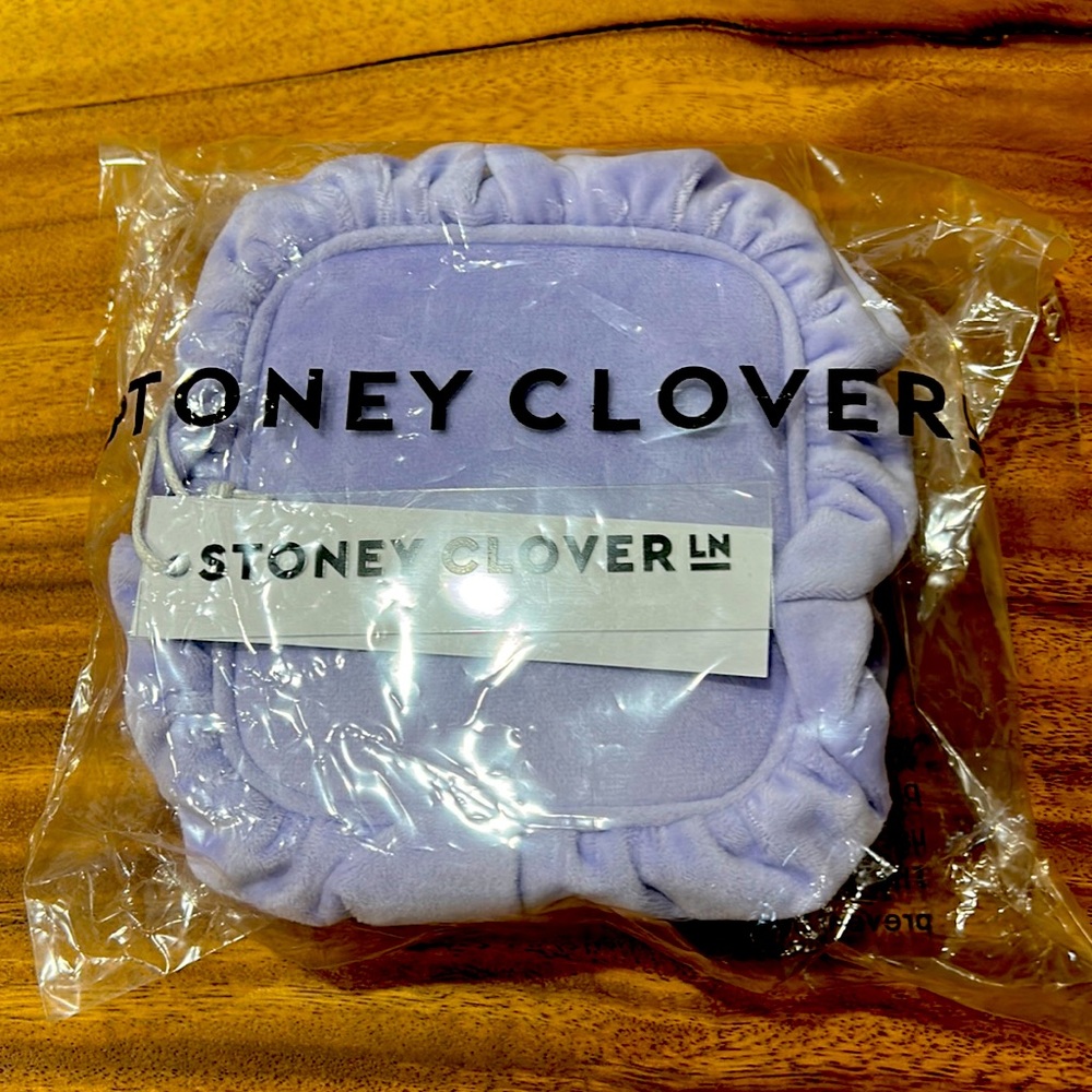 New with tags stoney clover lavender velvet ruffle mini pouch galaxy